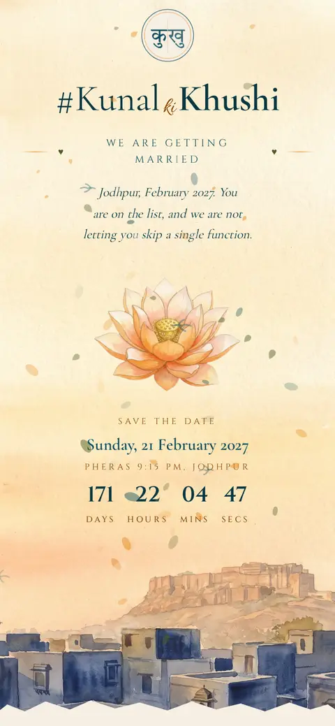 Live preview of the Kesariya wedding invitation demo