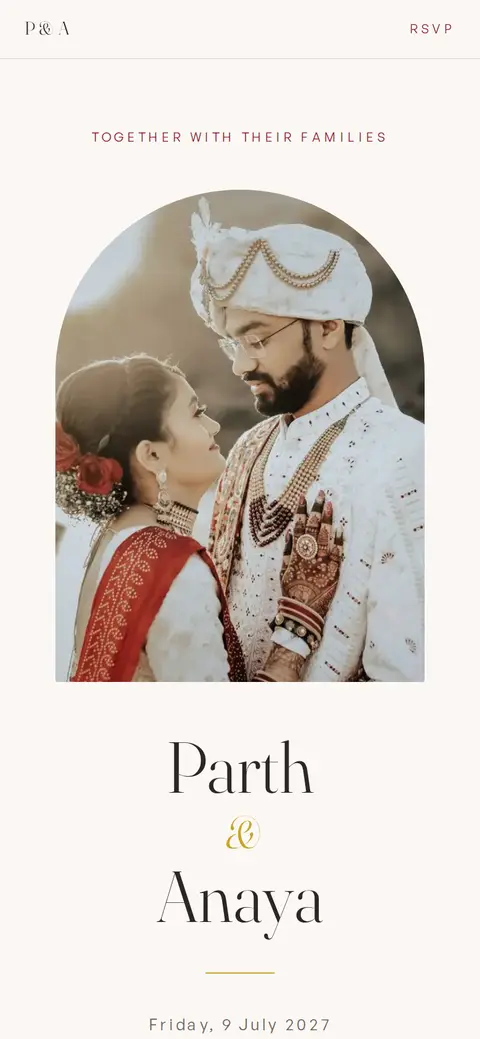 Live preview of the Mohar wedding invitation demo